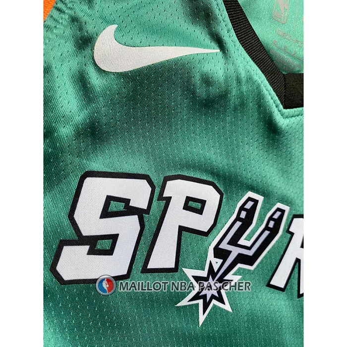 Maillot Enfant San Antonio Spurs Jeremy Sochan NO 10 Ville 2022-23 Vert